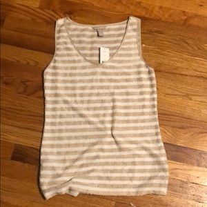 Banana republic white and tan tank top
